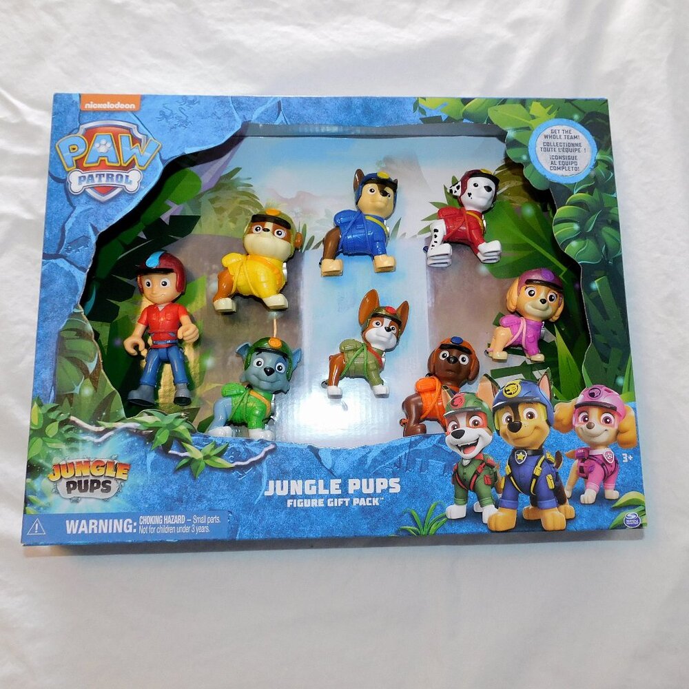 Paw Patrol All Paw Jungle Pups Chase Marshall 8 Figure Tracker Skye Ryder NEW